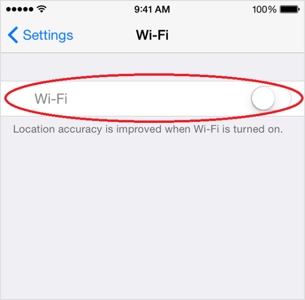 Nút Wifi không bật được trên iPhone