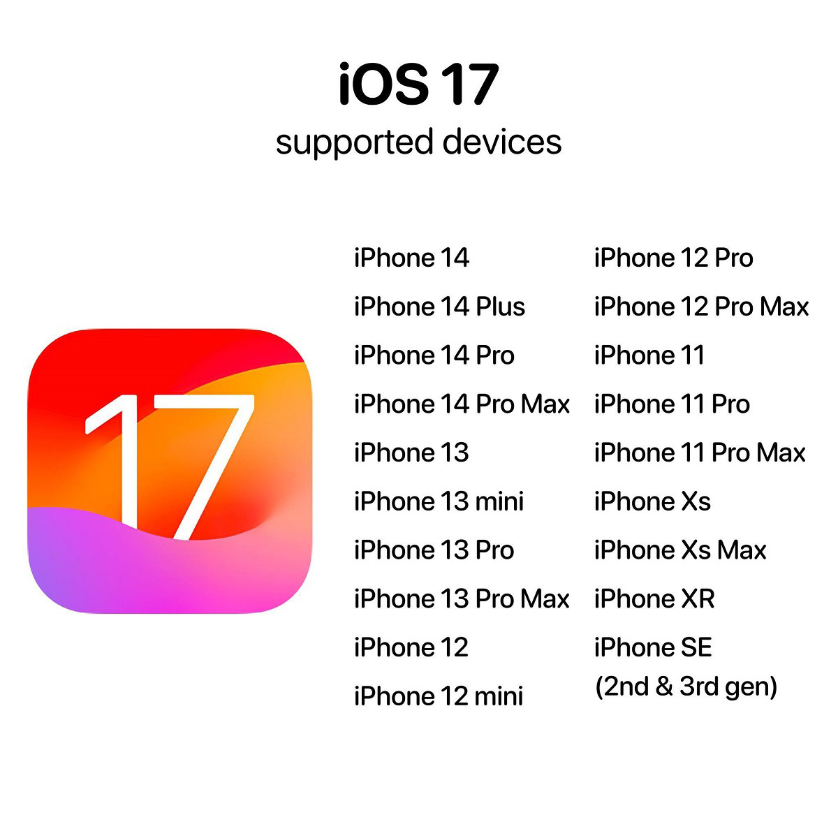 iOS 17 hỗ trợ những thiết bị nào