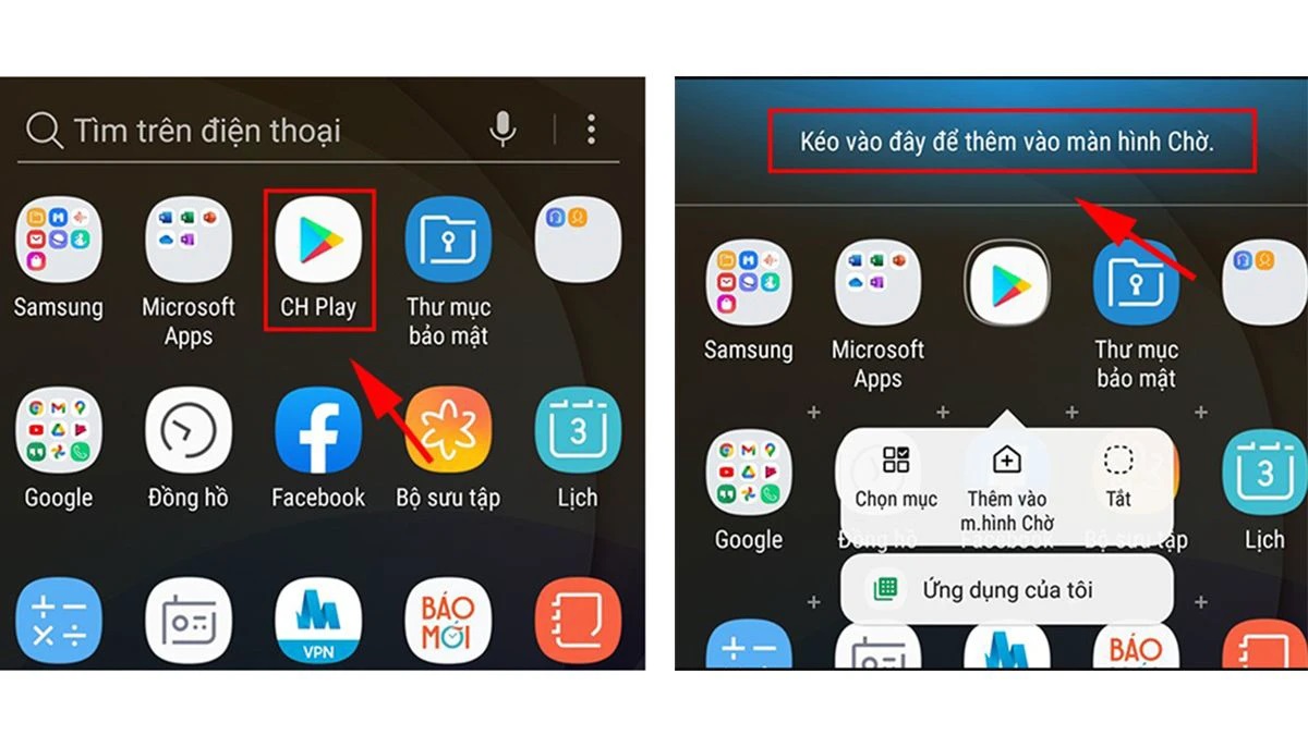 Cách đưa ứng dụng ra màn hình điện thoại Samsung