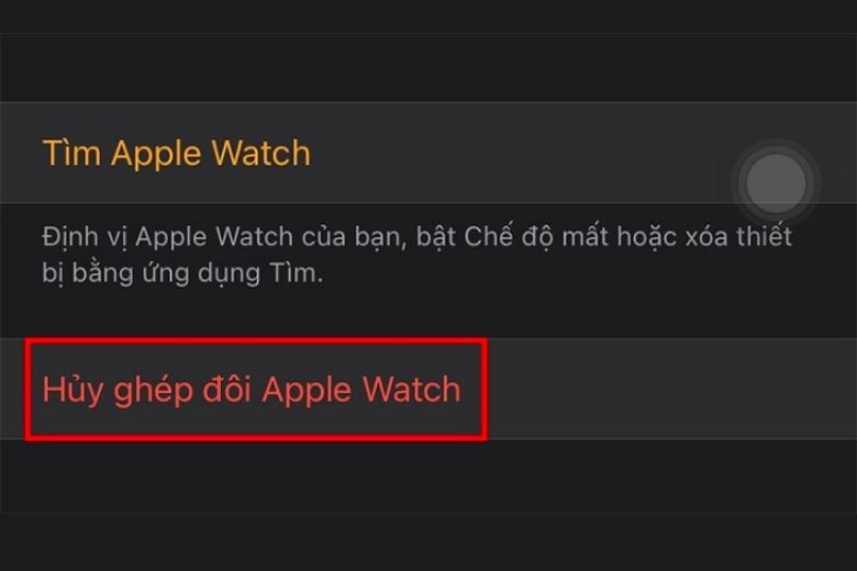 Cách hủy kết nối Apple Watch với iPhone 3