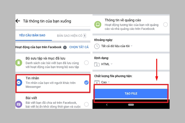 Cách lấy lại tin nhắn đã xóa trên Messenger bằng điện thoại Android