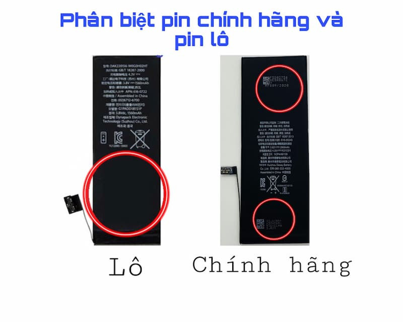 Phân biệt pin chính hãng và pin lô