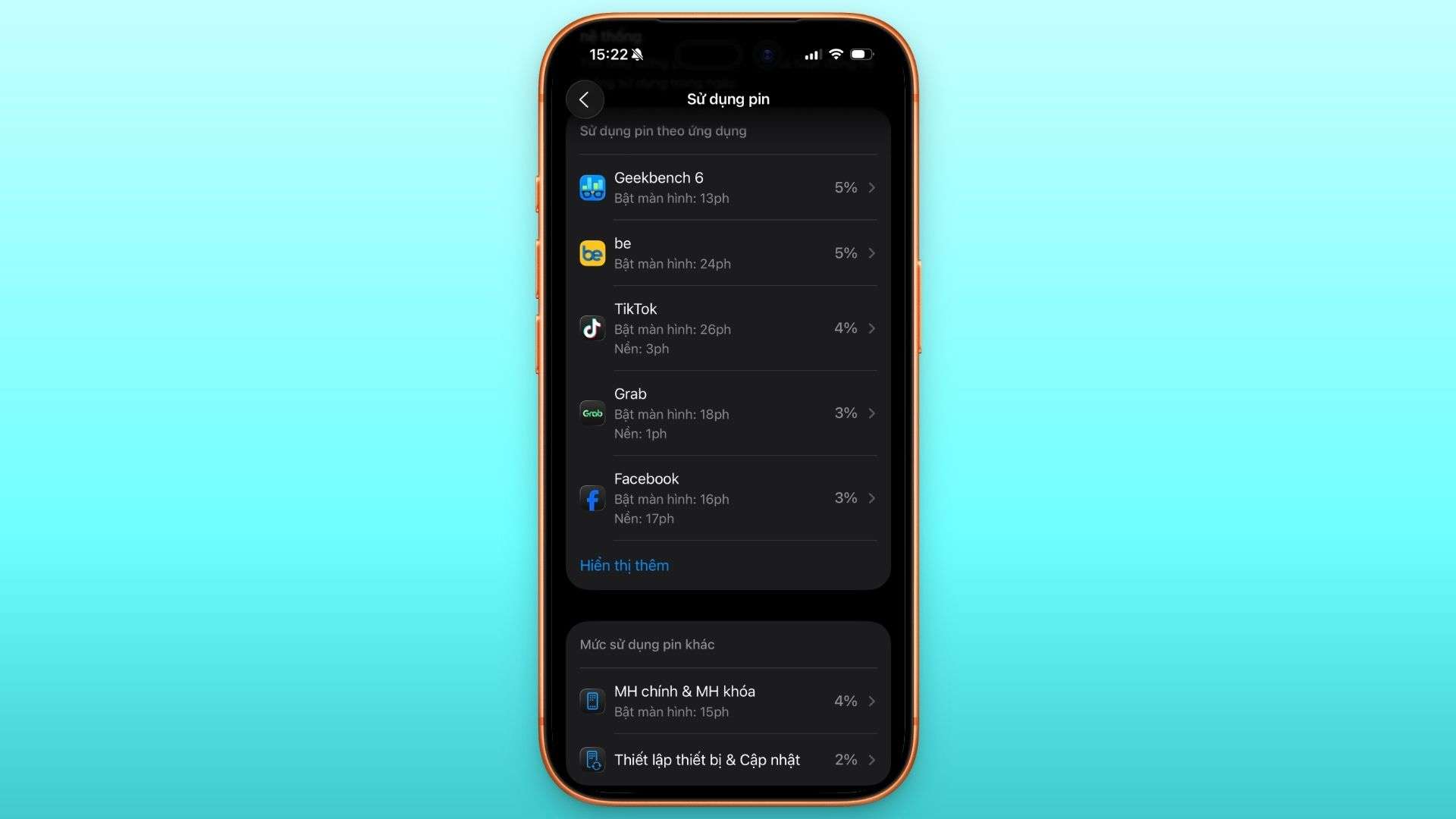 Thời lượng PIN trên iOS 26.1 Thời lượng PIN trên iOS 26.1