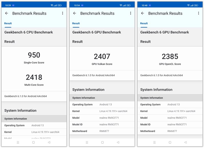 hiệu năng của realme 11 Pro 5G được chấm bởi Geekbench 6