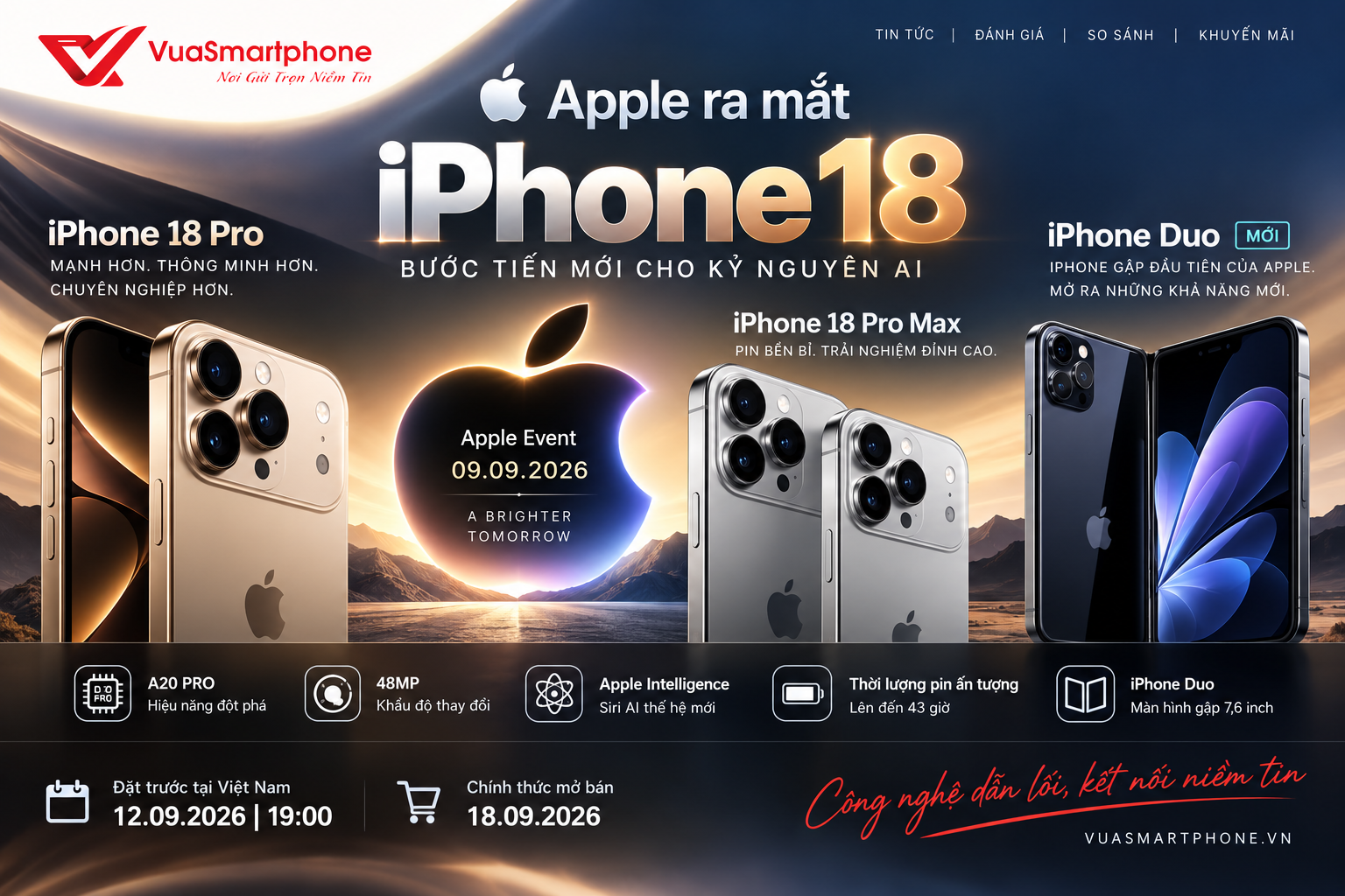 Apple ra mắt iPhone 18 Pro và iPhone 18 Pro Max, iPhone Duo: Giá bán, cấu hình, ngày mở bán