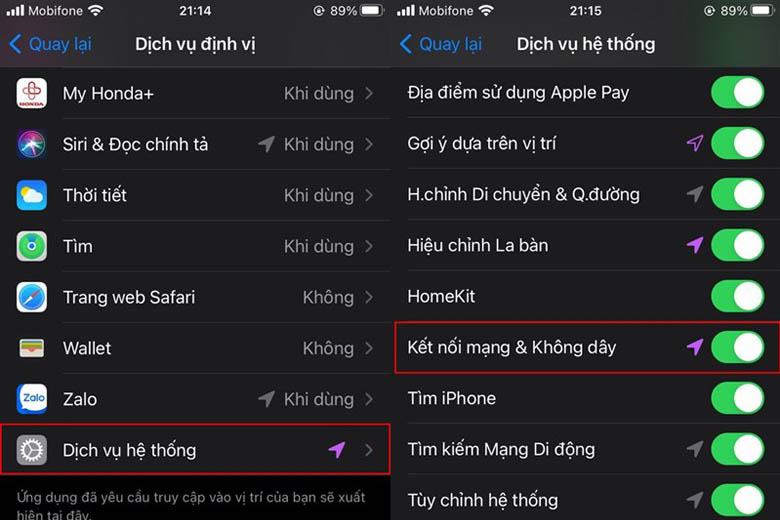 Cách hủy kích hoạt dịch vụ định vị