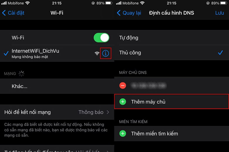 Chỉnh DNS để sửa lỗi iPhone không kết nối được WiFi